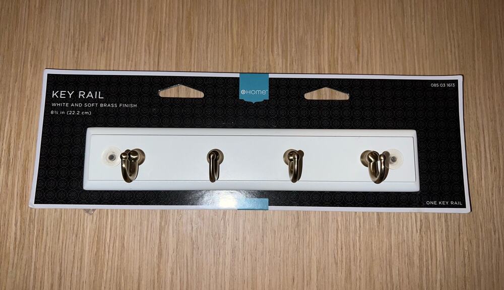 Wall Mount Key Rail Rack Hanging Organizer Storage 4 Hooks Rail Holder